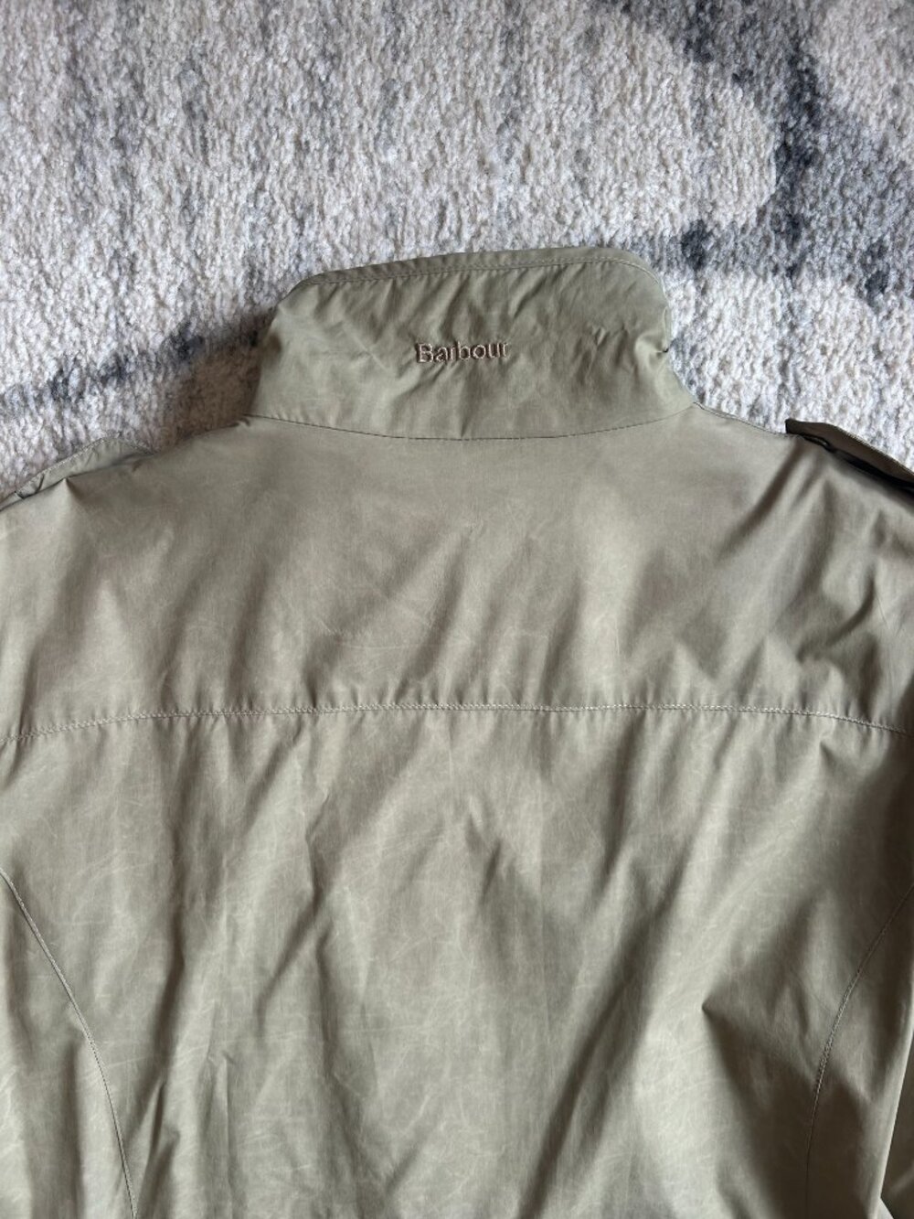 Barbour Belted Utility Jacket Khaki Beige Plaid Lining Size US 14 / UK 18 - Picture 7 of 11